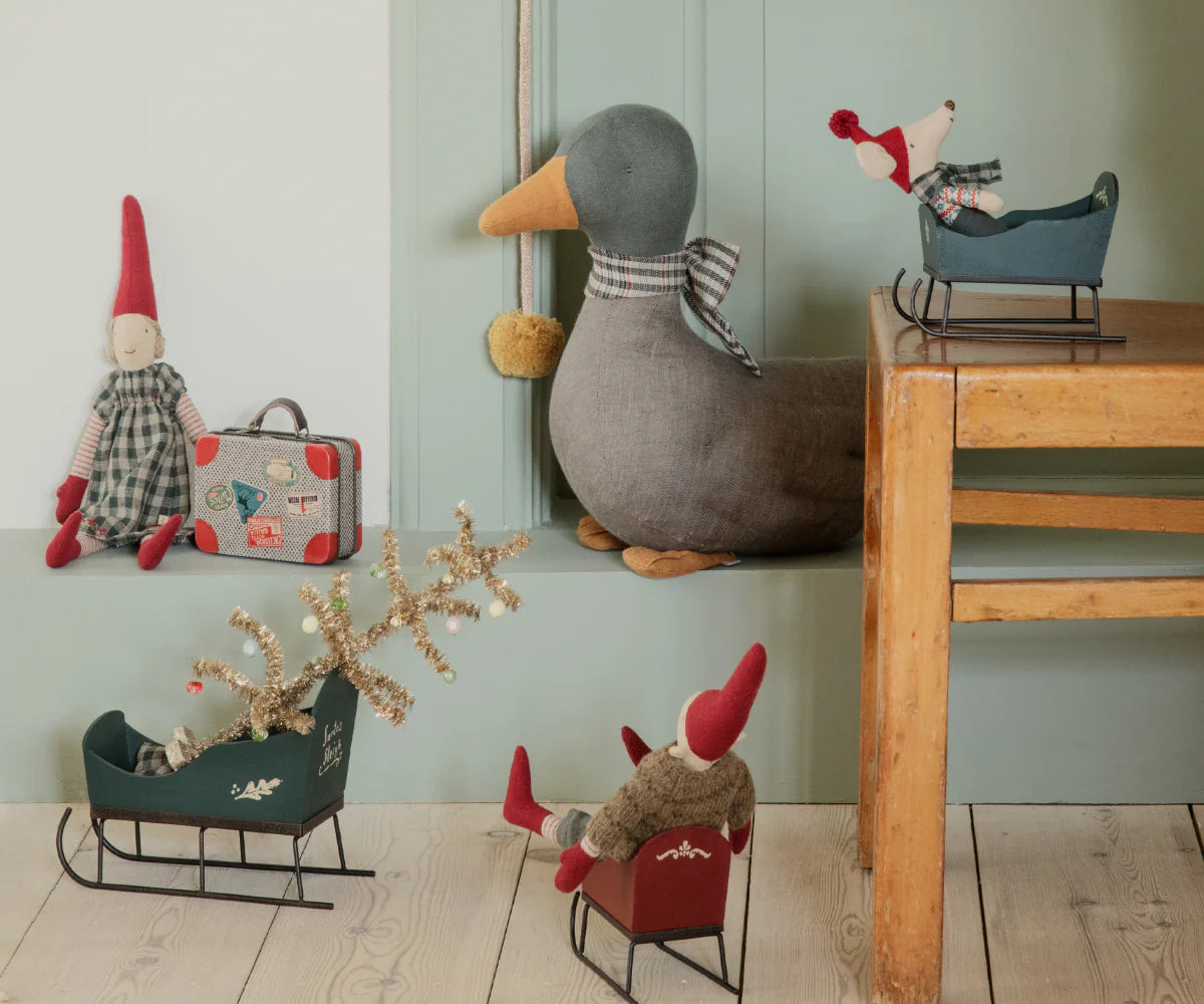 Maileg Sleigh, Mini - Green - La Petite Maison