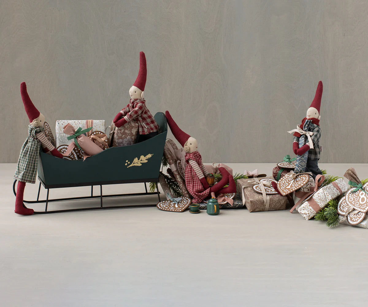 Maileg Sleigh, Mini - Green - La Petite Maison