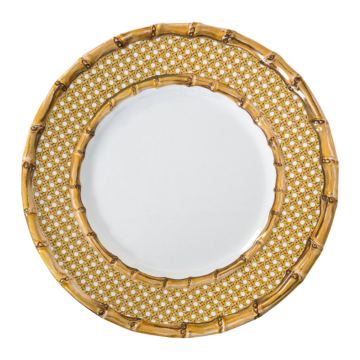 Bamboo Caning Melamine Dinner Plate - Natural