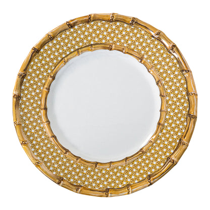 Bamboo Caning Melamine Dinner Plate - Natural