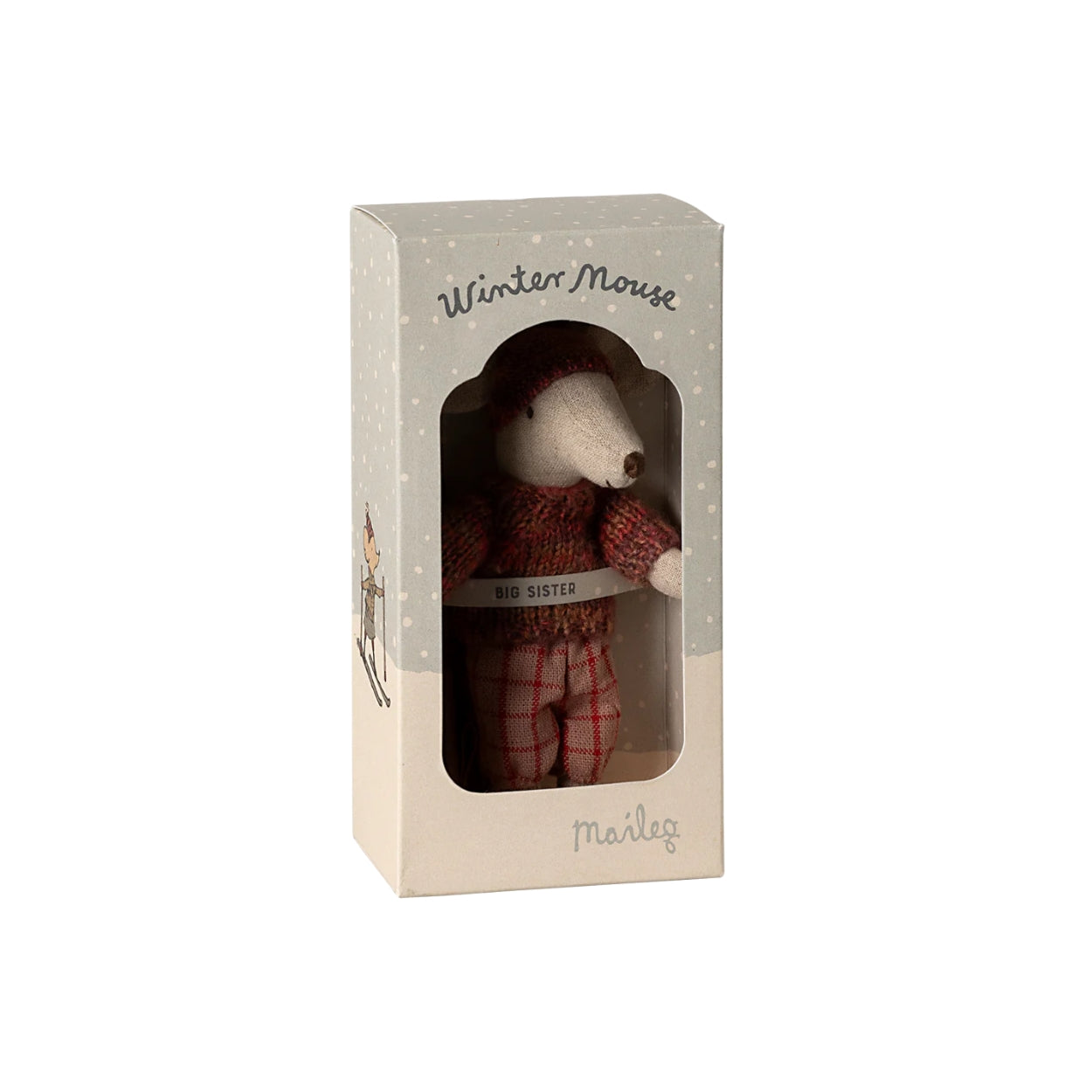 Maileg Winter mouse with ski set, Big sister - Rose- La Petite Maison