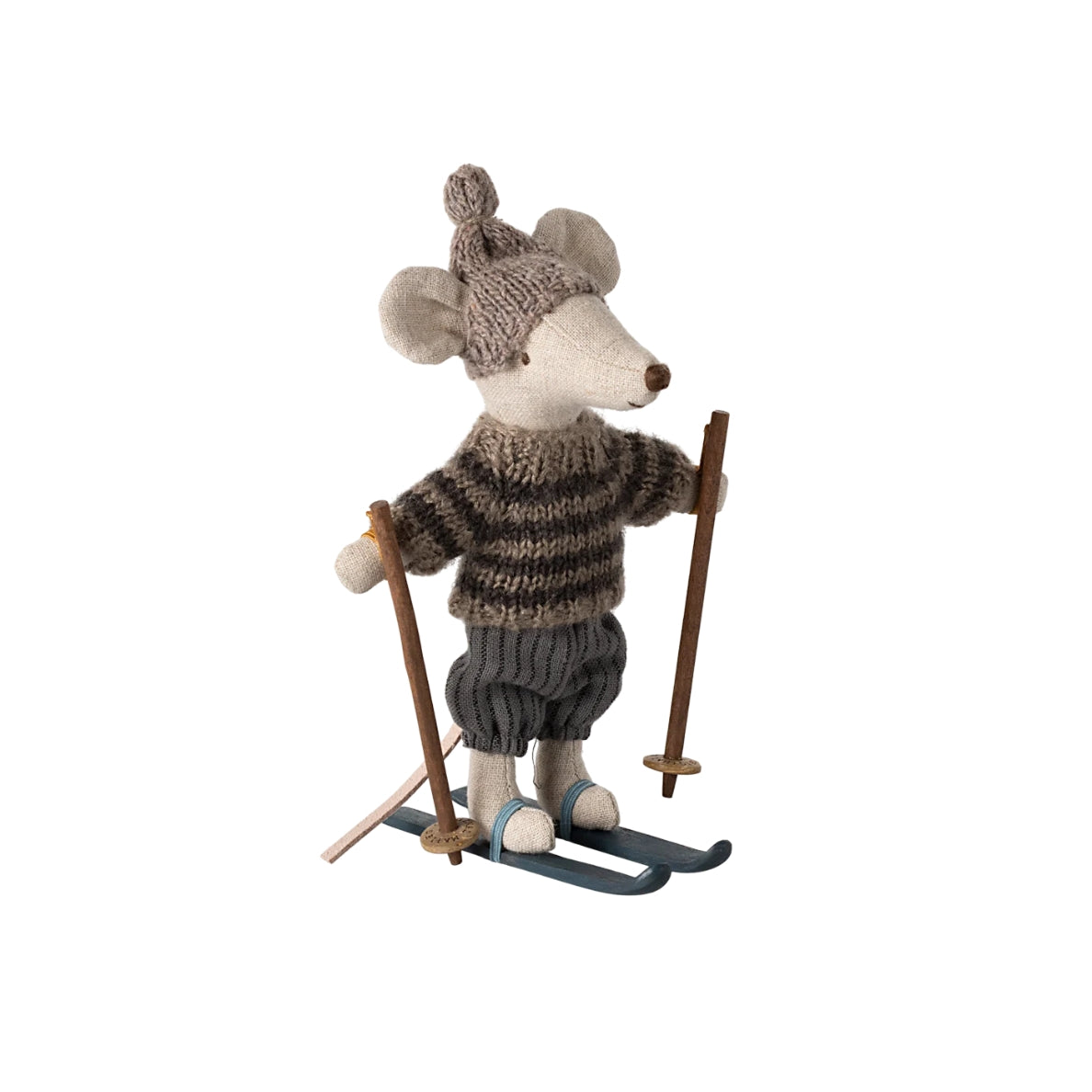 Maileg Winter mouse with ski set, Big brother - Grey - La Petite Maison