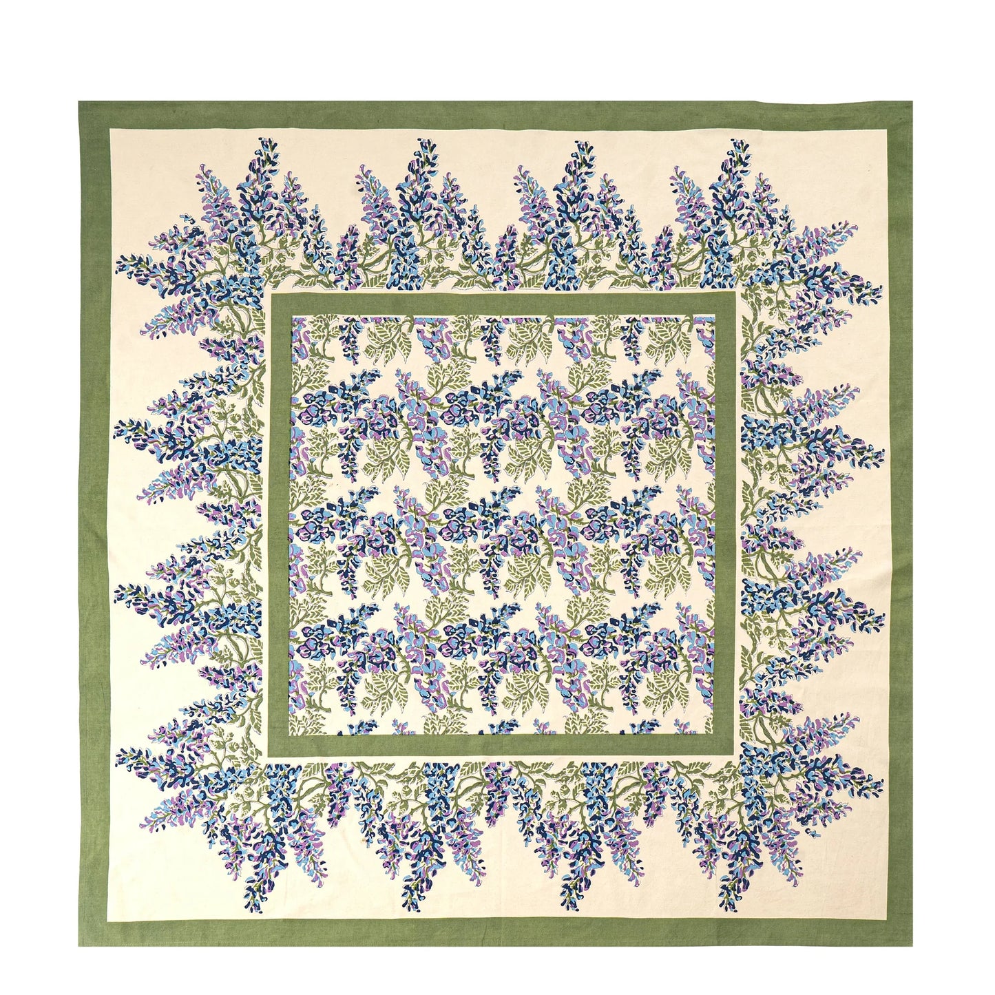 Couleur Nature Wisteria Tablecloth Blue & Green