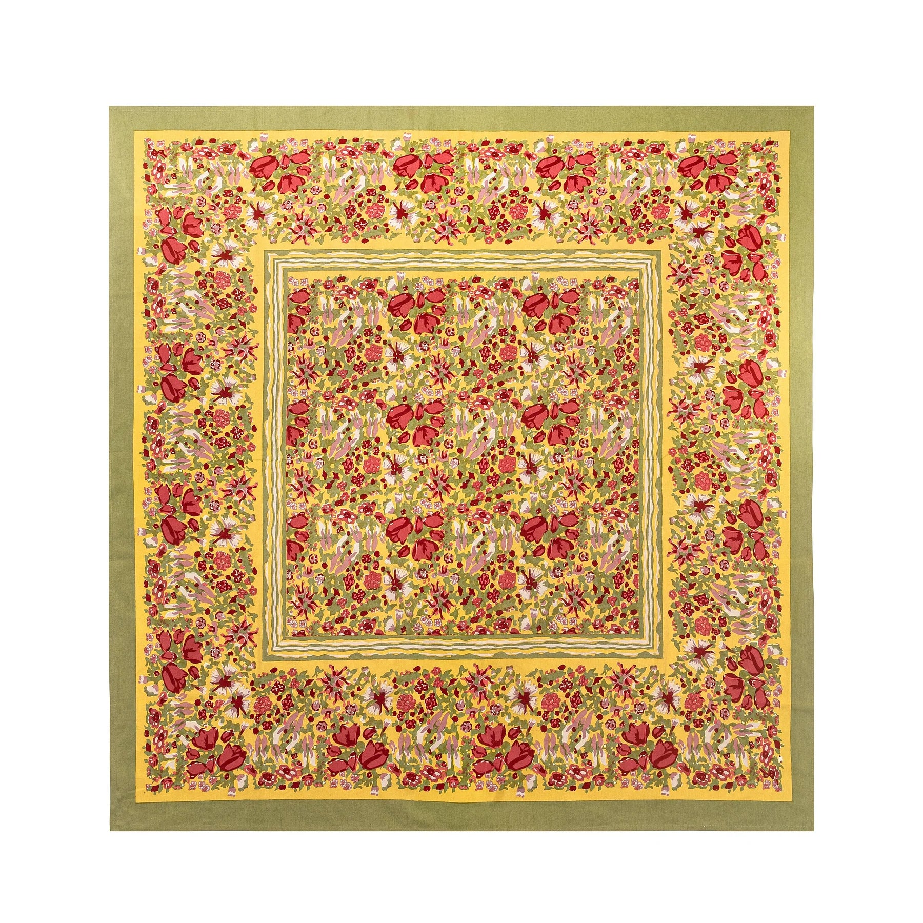 Couleur Nature Jardin Tablecloth Red & Green