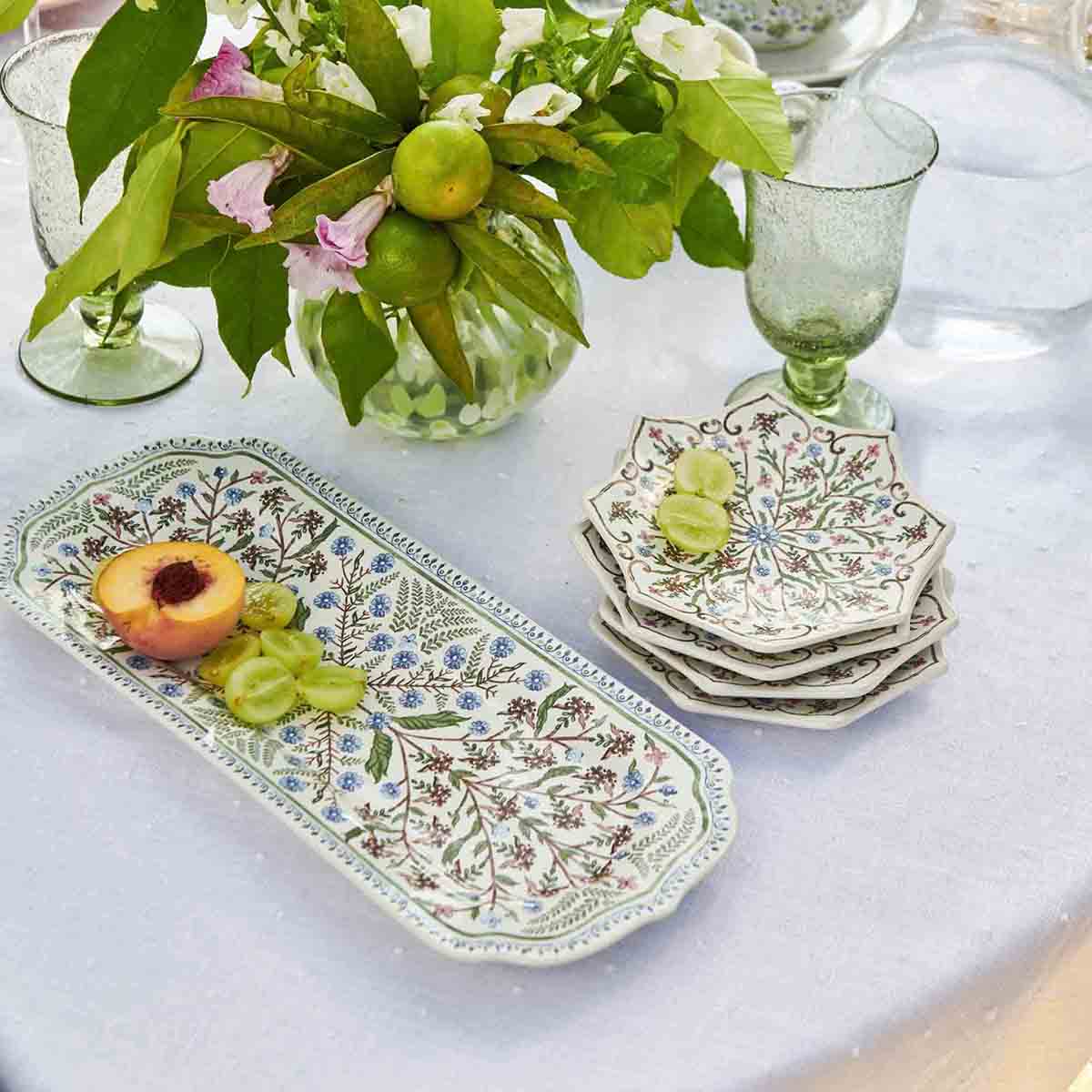 Juliska Villa Seville Scalloped Side/Cocktail Plate Set/4 - Chambray