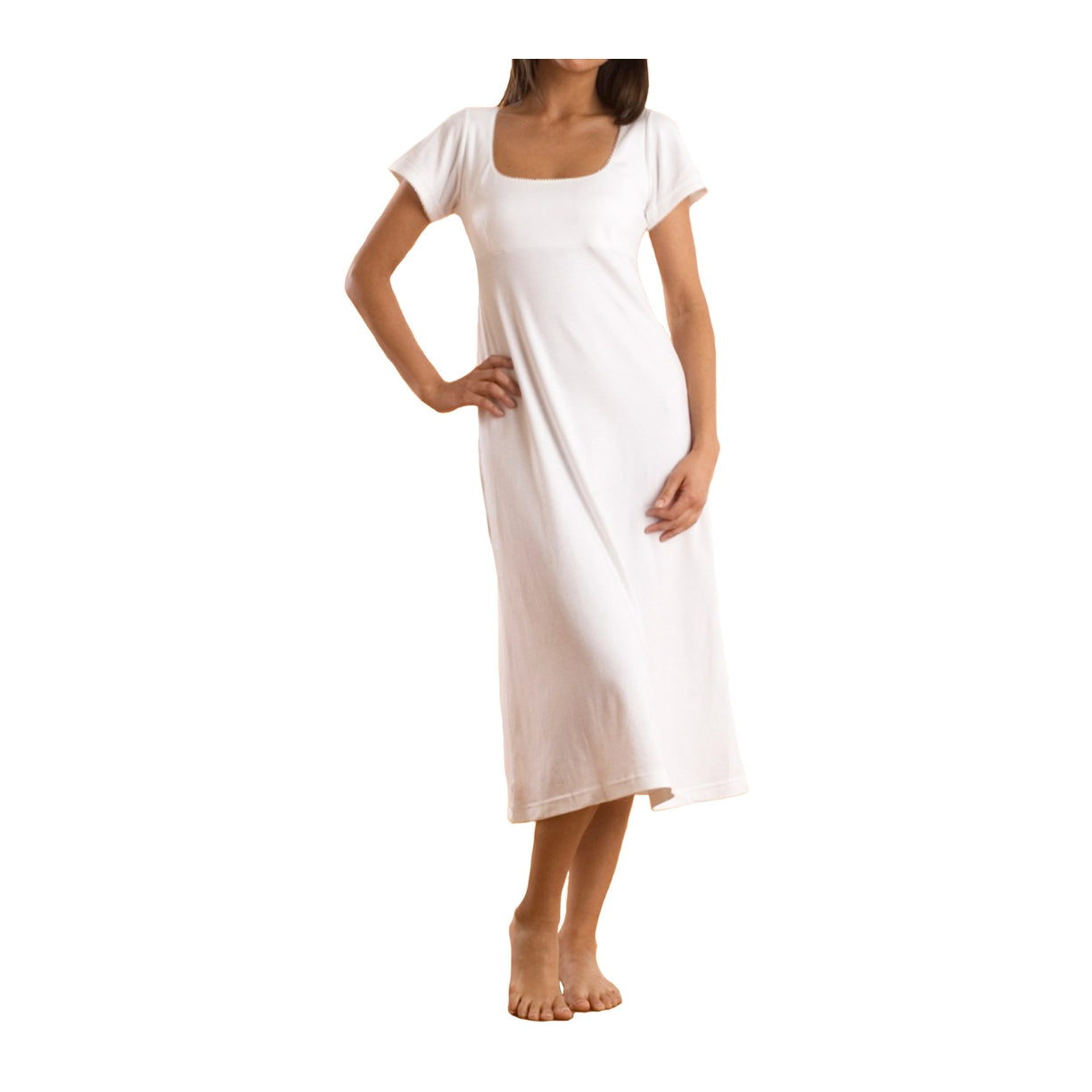 P. Jamas Empire Short Sleeve Long Gown