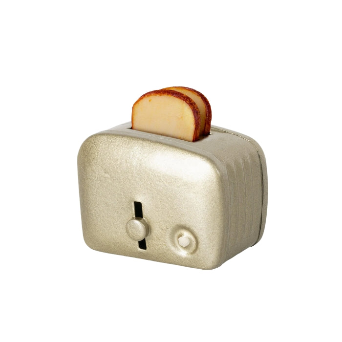 Maileg Miniature Toaster & Bread, Silver 