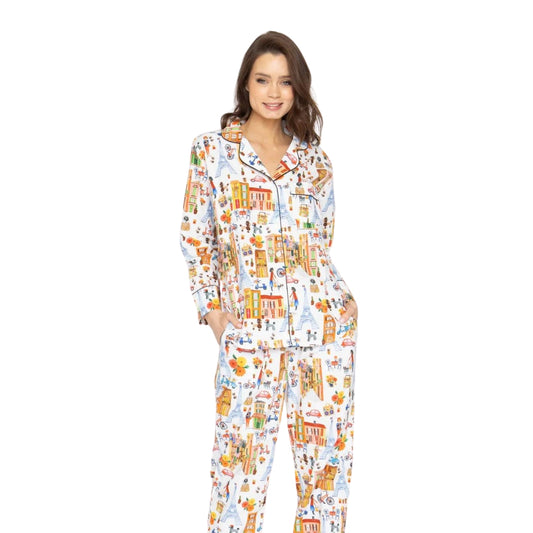Le Cafe Long Sleeve Stretch Jersey Kids PJ Set - Bedhead Pajamas
