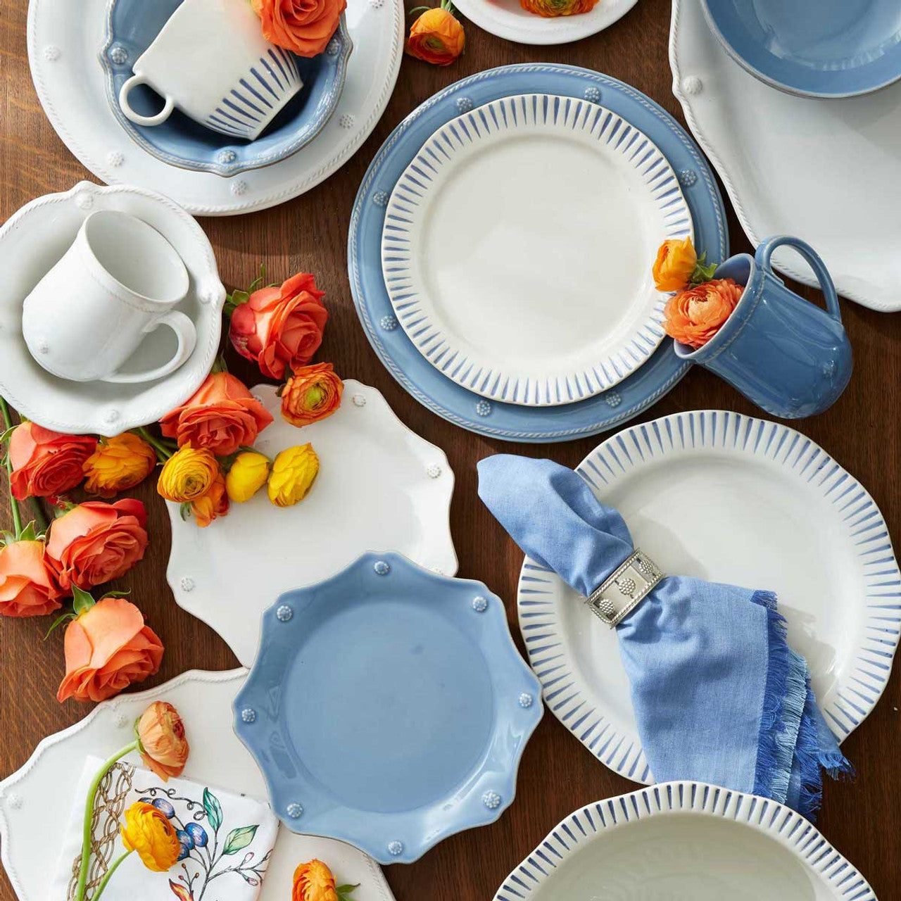 Juliska Berry & Thread Scalloped Dessert/Salad Plate Chambray