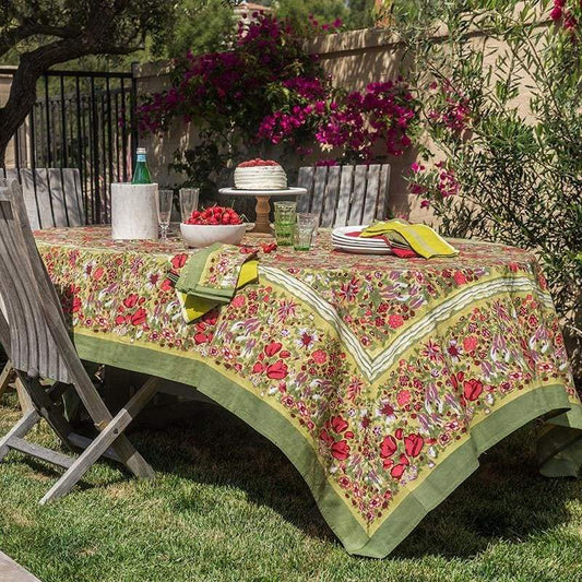 Couleur Nature Jardin Tablecloth Red & Green