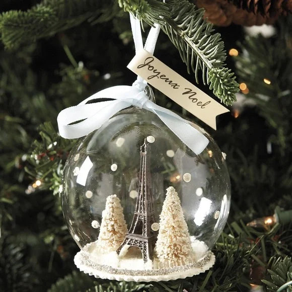 Cody Foster Eiffel Tower Globe Ornament