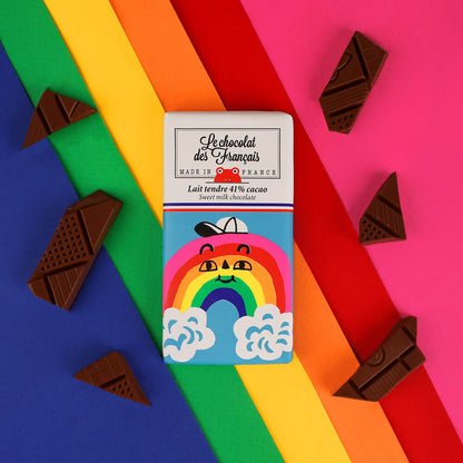 Le Chocolat des Français Rainbow Milk Chocolate Bar- Arc en ciel - La Petite Maison